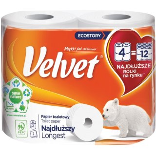 Papier toaletowy VELVET najdłuższa rolka (op 4szt)