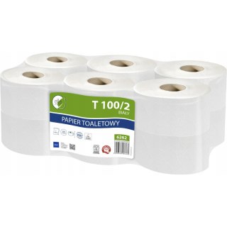 Papier toaletowy biały 100m 2w (12sztuk) makulatura ELLIS Ecoline 6262