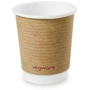 Kubek papierowy dwuwarstwowy 250ml (25szt.) 8oz 100% biodegradowalny VDW-8-GR VEGWARE