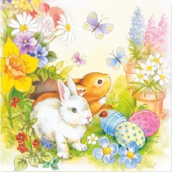 Serwetki Wielkanocne do koszyczka 33x33cm papierowe 20 sztuk na stół WN-090 AHA