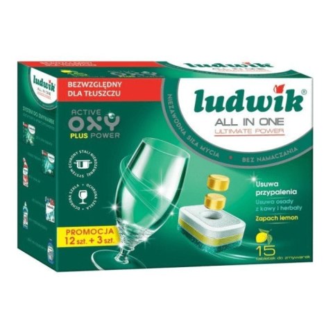 Tabletki do zmywarki LUDWIK(12+3 tab) zapach lemon All In One 211650