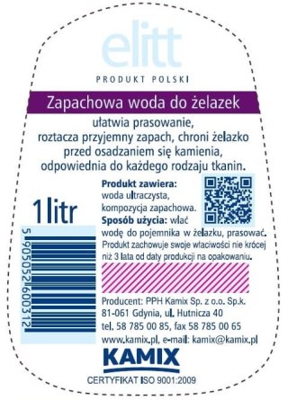 Woda zapachowa KAMIX ELITT LAVENDER do żelazek 1l