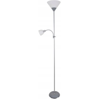 Lampa podłogowa PLATINET E27 + E14 szara (44527)