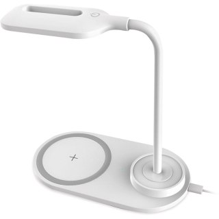 Lampka biurkowa led PLATINET MODERN biała 10W z ładowarką indukcyjną (45247)