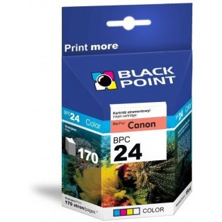 Tusz BLACK POINT (BPC24C) kolor 170str zamiennik CANON (BCI-24C) S200/300/i320