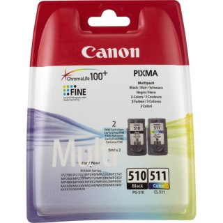 Tusz CANON (PG-510+CL-511/2970B011AA) czarny 9ml + kolor 9ml (2szt)