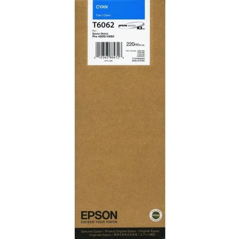 Tusz EPSON (T6062/C13T606200) niebieski 220ml