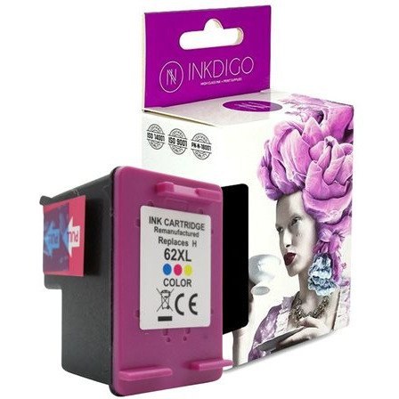 Tusz INKDIGO (HP-62XC-2) kolor 21ml zamiennik HP (62XL/C2P07AE)