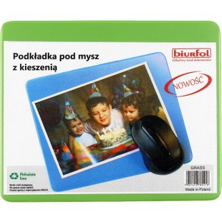 Podkładka pod mysz z kieszenią grass KPM-01-02 BIURFOL