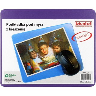 Podkładka pod mysz z kieszenią violet KPM-01-05 BIURFOL