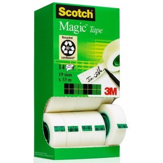 Taśmy SCOTCH MAGIC 19x33m 12+2 w kartonowym podajniku rolki 8-1933R14 3M