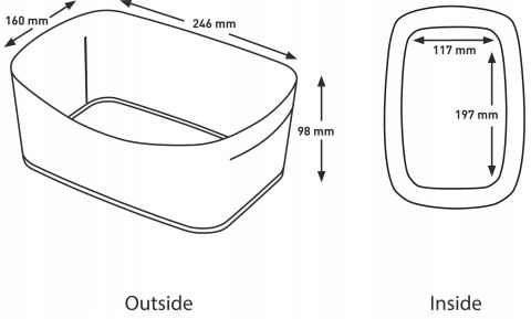 Pojemnik bez pokrywki MyBox, biało-czarny 52571095