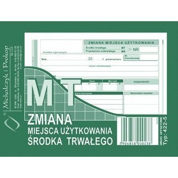 422-5 MT Zmiana miejsca użytkowania środka trwałego MICHALCZYK I PROKOP