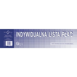 P05-M Indywidualna lista płac 1/3 A3 od lipca 2022 Michalczyk i Prokop