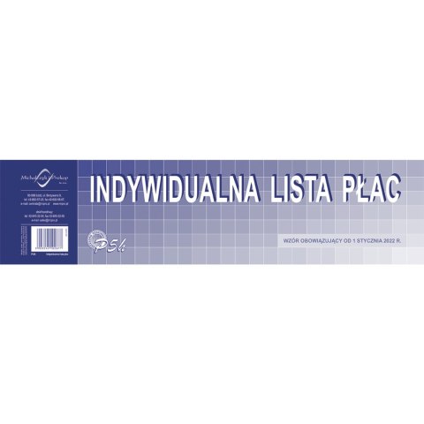 P05-M Indywidualna lista płac 1/3 A3 od lipca 2022 Michalczyk i Prokop