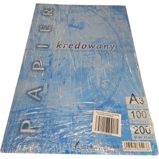 Papier A3 200g kredowany (100) KRESKA- USZKODZONE OPAKOWANIE