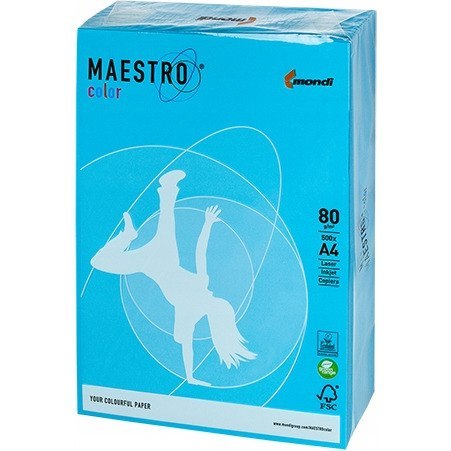 Papier ksero A4 80g MAESTRO COLOR AB48 Intensywny błękitny