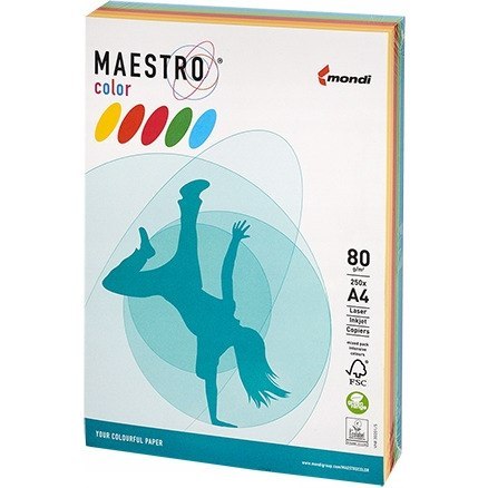 Papier ksero A4 80g mix intensywny 9414A80S MAESTRO COLOR 250a