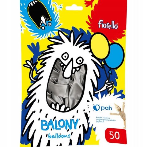 Balony 10` metalizowane SREBRNE (50) 170-2631 FIORELLO