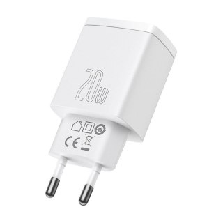 Ładowarka sieciowa 230V BASEUS COMPACT CCXJ-B02 1xUSB-C + 1xUSB-A 3A biała