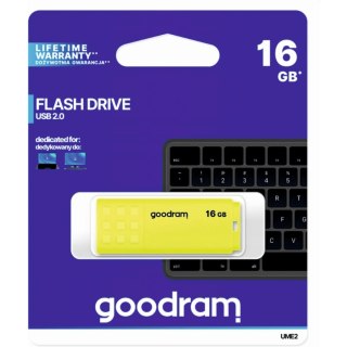 Pamięć USB 16GB GOODRAM UME2 żółty USB 2.0 UME2-0160Y0R11