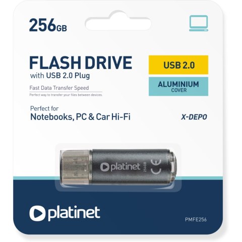 Pamięć USB-A 256GB PLATINET X-DEPO USB 2.0 czarny (45804)