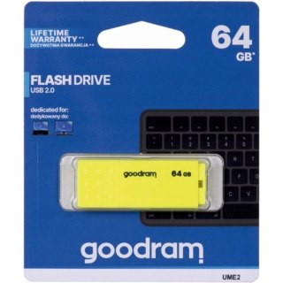 Pamięć USB 64GB GOODRAM UME2 żółty USB 2.0 UME2-0640Y0R11