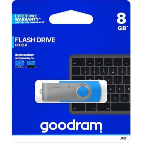 Pamięć USB 8GB GOODRAM UTS2 niebieski USB 2.0 UTS2-0080B0R11