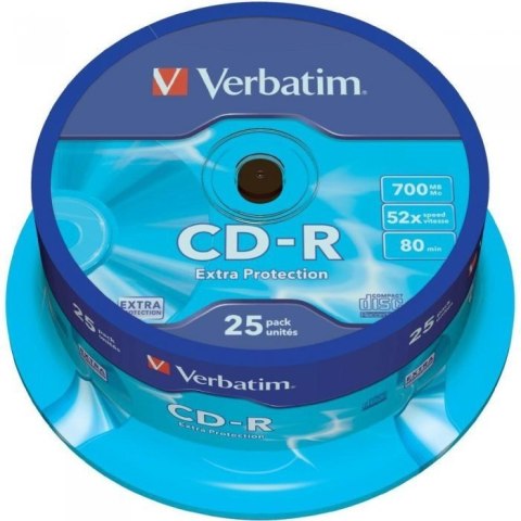 Płyta CD-R 700MB VERBATIM 52x cake (25szt) Extra Protection 43432