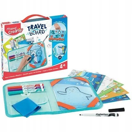 Tablica zmywalna przeźroczysta, zestaw podróżny MAPED 969310