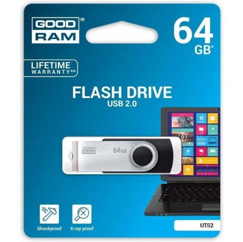 Pamięć USB 64GB GOODRAM UTS2 czarny USB 2.0 UTS2-0640K0R11