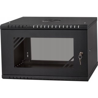 Szafa rack 19" STALFLEX 6U 350mm + półka + maskownica czarna (RC19-6U-350GBZ-LIGHT)