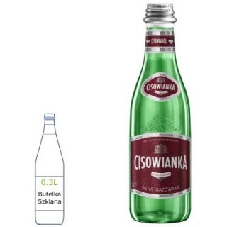 Woda CISOWIANKA 0.3L (6 sztuk) Silny Gaz szkło w FOLII