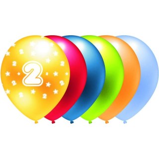 Balon metalik nadruk 2 mix kolor 5szt. B163 GO PARTY