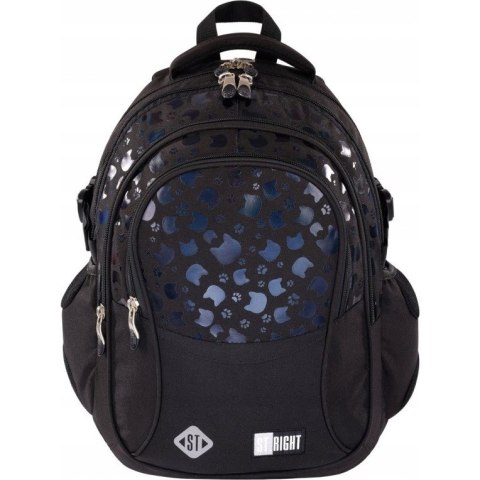 Plecak szkolny 4-komorowy Tornister młodzieżowy Black Cats BP-01 ST.RIGHT St.Majewski