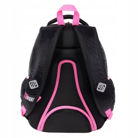 Plecak szkolny 4-komorowy Tornister dla dziewczynki Black Glitter BP-06 ST.RIGHT St.Majewski
