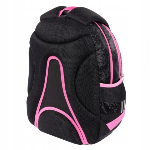 Plecak szkolny 4-komorowy Tornister dla dziewczynki Black Glitter BP-06 ST.RIGHT St.Majewski