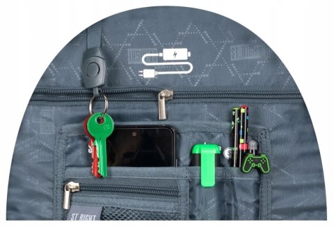 Plecak szkolny 2-komorowy Tornister dla chłopca Football BP-76 ST.RIGHT St.Majewski