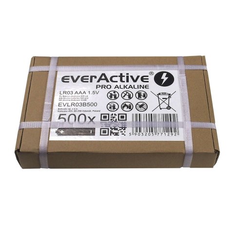 Bateria EVERACTIVE Pro Alkaline AAA/LR03 alkaliczna pudełko (500szt)