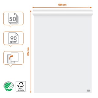 Blok do flipcharta Nobo Premium 60x85cm 50k w rolce 90g 1915657 NOBO