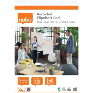 Blok do flipcharta Nobo Recycled 58x81cm 50k w rolce 70g 1915659 NOBO