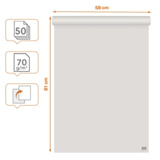 Blok do flipcharta Nobo Recycled 58x81cm 50k w rolce 70g 1915659 NOBO