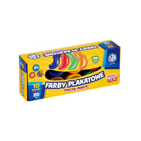 Farby plakatowe 10 kolorów 20ml Standard Box 301123044 ASTRA