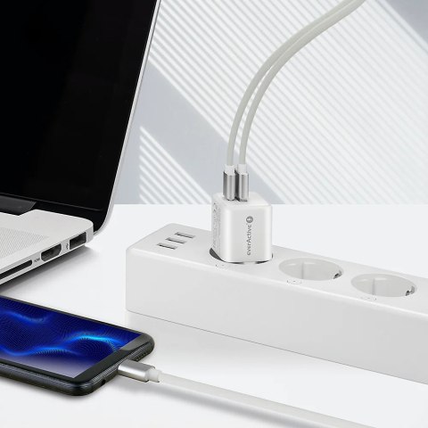 Ładowarka sieciowa 230V EVERACTIVE SC-330Q 1xUSB-A + 1xUSB-C 20W biała