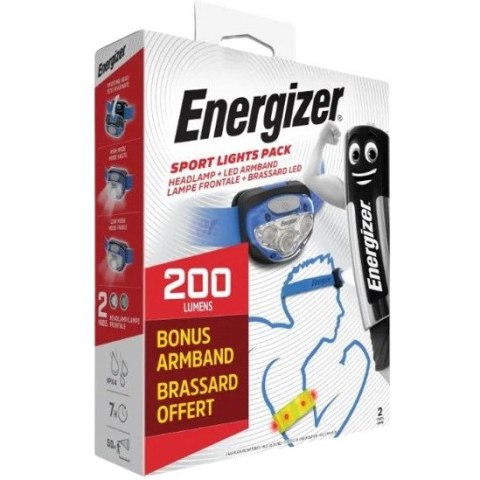 Latarka czołowa ENERGIZER Vision 200lm + opaska led + 3xAAA/LR03