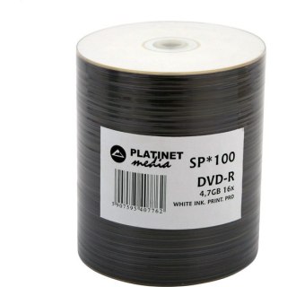 Płyta DVD-R 4,7GB PLATINET 16x biała pod nadruk spindel w folii (100szt) (41012)