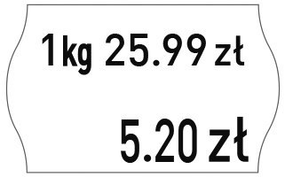 Etykiety cenowe w rolce do metkownicy dwurzędowej, 26x16 mm, (6 sztuk) białe faliste, trwały klej METO M30014334