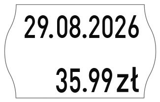 Etykiety cenowe w rolce do metkownicy dwurzędowej, 26x16 mm, (6 sztuk) białe faliste, trwały klej METO M30014334