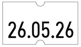 Etykiety cenowe w rolce do metkownicy jednorzędowej 21x12 mm, (6 sztuk) białe z dziurką , trwały klej, METO M30014356