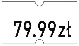 Etykiety cenowe w rolce do metkownicy jednorzędowej 21x12 mm, (6 sztuk) białe z dziurką , trwały klej, METO M30014356